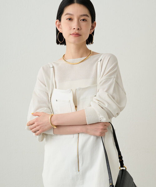 Loungedress ラウンジドレス 和紙天竺ニット オフホワイト 新品未開封 LOUNGEDRESS（ラウンジドレス）の「和紙天竺ニット（ニット