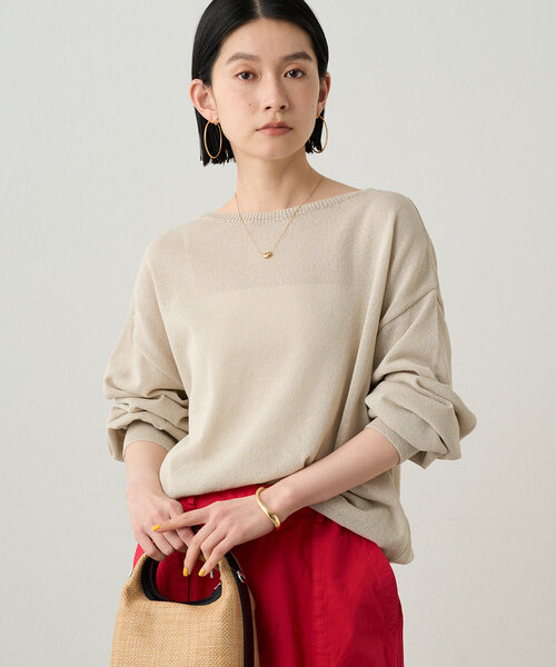 Loungedress ラウンジドレス 和紙天竺ニット オフホワイト 新品未開封 LOUNGEDRESS（ラウンジドレス）の「和紙天竺ニット（ニット