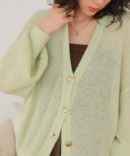 titivate(ティティベイト)の「モヘアライクシアーニットカーディガン(カーディガン/ボレロ・レディース・ピンク/ライトグリーン/アイボリー/チャコール/ベージュ・FREE)」の19枚目の写真
