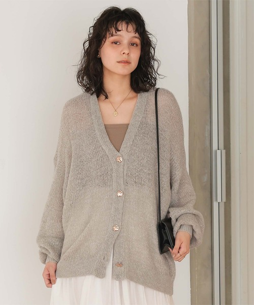 titivate(ティティベイト)の「モヘアライクシアーニットカーディガン(カーディガン/ボレロ・レディース・ピンク/ライトグリーン/アイボリー/チャコール/ベージュ・FREE)」の11枚目の写真