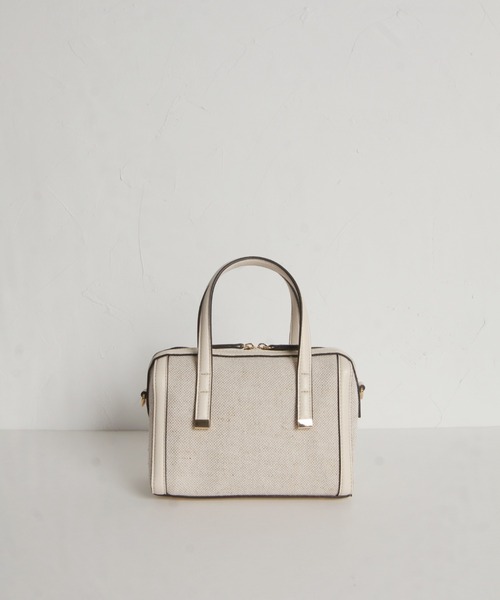 tocco closet(トッコ クローゼット)の「2WAYショルダー付き異素材バッグ(ボストンバッグ・レディース・アイボリー/ブラック・FREE)」の12枚目の写真