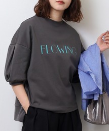 EGLANTINE パフスリーブカットソー FLOWING ロゴ半袖プルオーバー