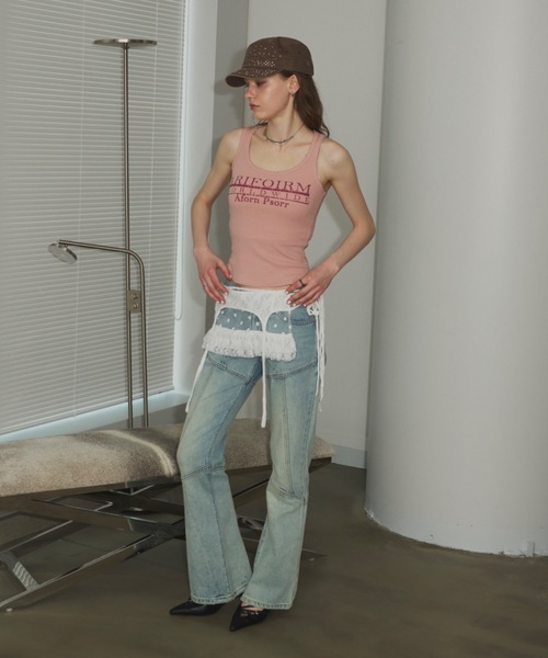 SHAGGIE(シャギー)の「ダメージ加工入りタンクトップ(タンクトップ・レディース・チャコールグレー/ホワイト/グリーン/ピンク・FREE)」の22枚目の写真