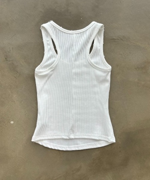 SHAGGIE(シャギー)の「ダメージ加工入りタンクトップ(タンクトップ・レディース・チャコールグレー/ホワイト/グリーン/ピンク・FREE)」の7枚目の写真