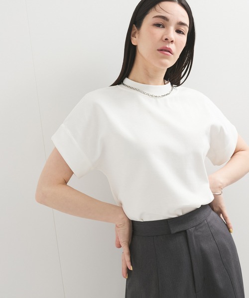 le cercle ADAM ET ROPE'(ルセルクルアダムエロペ)の「新色追加【UVケア/接触冷感】ボトルネックTシャツ(Tシャツ/カットソー・レディース・ブラック/ホワイト/ライトグレー/レッド系その他/ブルー/ブラウン系その他2・FREE)」の19枚目の写真
