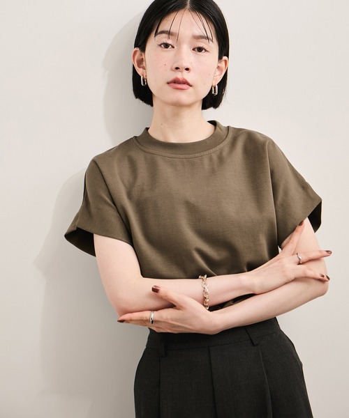 新色追加【UVケア/接触冷感】ボトルネックTシャツ（Tシャツ/カットソー