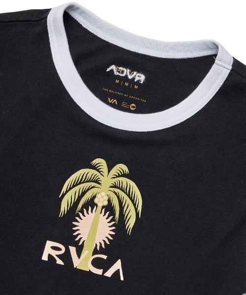 RVCA(ルーカ)の「RVCA レディース PALM TREE BABY RINGER ST Tシャツ 【2025年夏モデル】/ルーカ半袖ショート丈(短丈)パイピングリンガーTシャツ(Tシャツ/カットソー・レディース・グリーン系その他/ホワイト/ブラック・SMALL/LARGE/MEDIUM)」の9枚目の写真