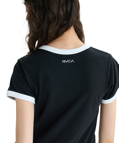 RVCA(ルーカ)の「RVCA レディース PALM TREE BABY RINGER ST Tシャツ 【2025年夏モデル】/ルーカ半袖ショート丈(短丈)パイピングリンガーTシャツ(Tシャツ/カットソー・レディース・グリーン系その他/ホワイト/ブラック・SMALL/LARGE/MEDIUM)」の10枚目の写真