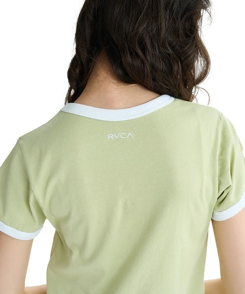 RVCA(ルーカ)の「RVCA レディース PALM TREE BABY RINGER ST Tシャツ 【2025年夏モデル】/ルーカ半袖ショート丈(短丈)パイピングリンガーTシャツ(Tシャツ/カットソー・レディース・グリーン系その他/ホワイト/ブラック・SMALL/LARGE/MEDIUM)」の12枚目の写真