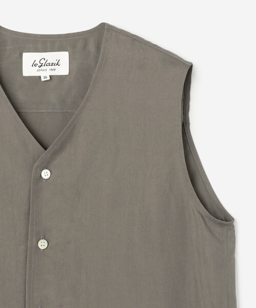 ブラウス シャツ LE GLAZIK | キュプラフィブリル Vネックシャツ WOMEN レディース Bshop｜LE GLAZIK | キュプラフィブリル Vネックシャツ WOMEN