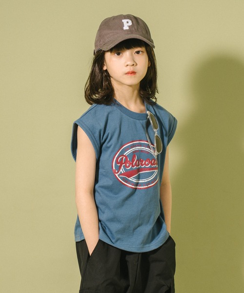 URBAN CHERRY（アーバンチェリー）の「【POLAROAD/ポーラロード】カレッジロゴプリントフレンチスリーブビッグTシャツ（Tシャツ/カットソー・キッズ・グリーン/ブラック/ブルー・160cm/140cm/130cm/150cm/120cm）」の3枚目の写真