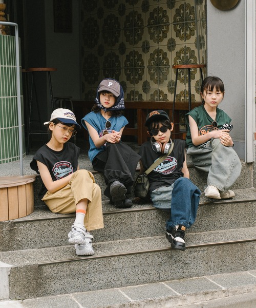 URBAN CHERRY（アーバンチェリー）の「【POLAROAD/ポーラロード】カレッジロゴプリントフレンチスリーブビッグTシャツ（Tシャツ/カットソー・キッズ・グリーン/ブラック/ブルー・160cm/140cm/130cm/150cm/120cm）」の20枚目の写真