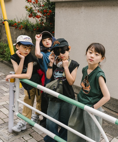 URBAN CHERRY（アーバンチェリー）の「【POLAROAD/ポーラロード】カレッジロゴプリントフレンチスリーブビッグTシャツ（Tシャツ/カットソー・キッズ・グリーン/ブラック/ブルー・160cm/140cm/130cm/150cm/120cm）」の19枚目の写真