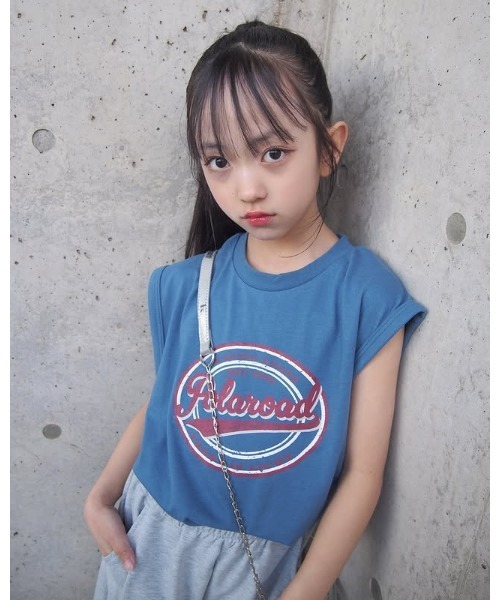 URBAN CHERRY（アーバンチェリー）の「【POLAROAD/ポーラロード】カレッジロゴプリントフレンチスリーブビッグTシャツ（Tシャツ/カットソー・キッズ・グリーン/ブラック/ブルー・160cm/140cm/130cm/150cm/120cm）」の11枚目の写真