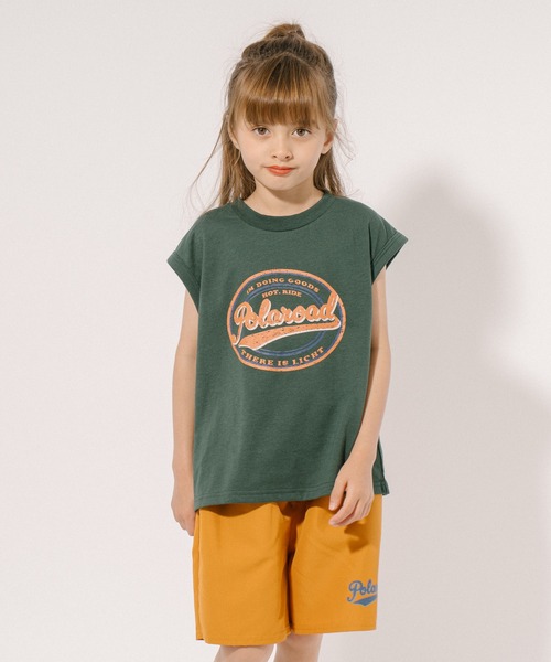 URBAN CHERRY（アーバンチェリー）の「【POLAROAD/ポーラロード】カレッジロゴプリントフレンチスリーブビッグTシャツ（Tシャツ/カットソー・キッズ・グリーン/ブラック/ブルー・160cm/140cm/130cm/150cm/120cm）」の7枚目の写真