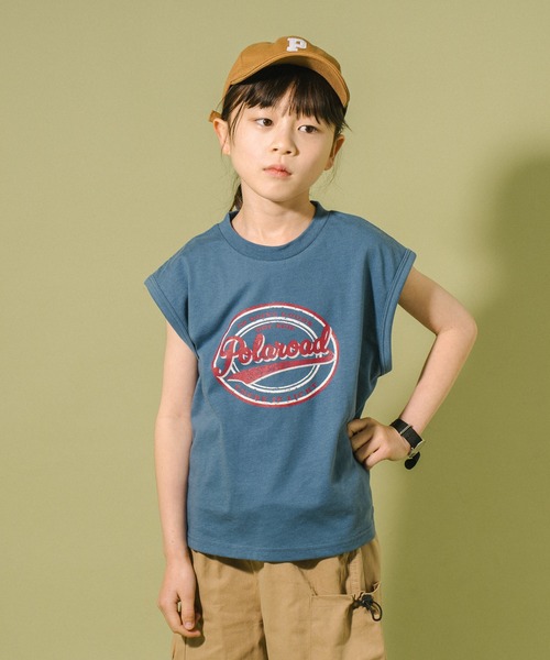 URBAN CHERRY（アーバンチェリー）の「【POLAROAD/ポーラロード】カレッジロゴプリントフレンチスリーブビッグTシャツ（Tシャツ/カットソー・キッズ・グリーン/ブラック/ブルー・160cm/140cm/130cm/150cm/120cm）」の14枚目の写真