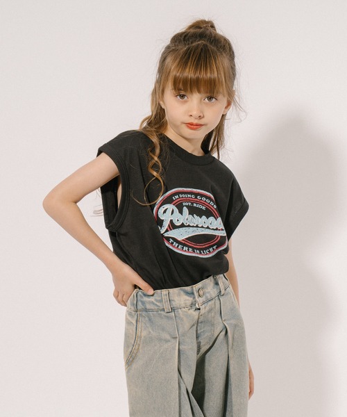 URBAN CHERRY（アーバンチェリー）の「【POLAROAD/ポーラロード】カレッジロゴプリントフレンチスリーブビッグTシャツ（Tシャツ/カットソー・キッズ・グリーン/ブラック/ブルー・160cm/140cm/130cm/150cm/120cm）」の15枚目の写真