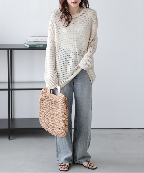 La-gemme(ラジェム)の「メッシュニットプルオーバー(その他トップス・レディース・ブラック/アイボリー/モカ/ピンク・フリー)」の6枚目の写真