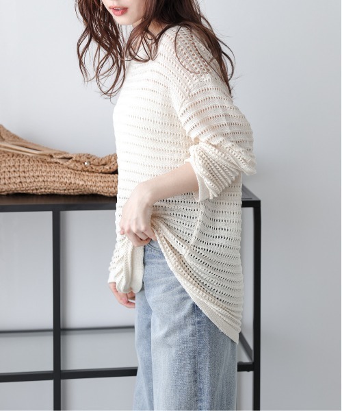 La-gemme(ラジェム)の「メッシュニットプルオーバー(その他トップス・レディース・ブラック/アイボリー/モカ/ピンク・フリー)」の8枚目の写真