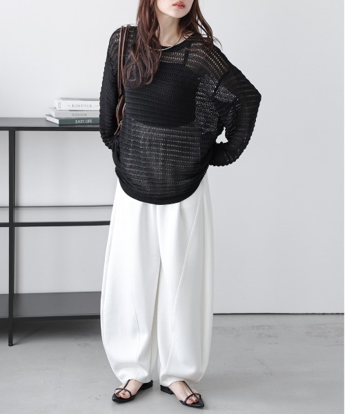 La-gemme(ラジェム)の「メッシュニットプルオーバー(その他トップス・レディース・ブラック/アイボリー/モカ/ピンク・フリー)」の9枚目の写真
