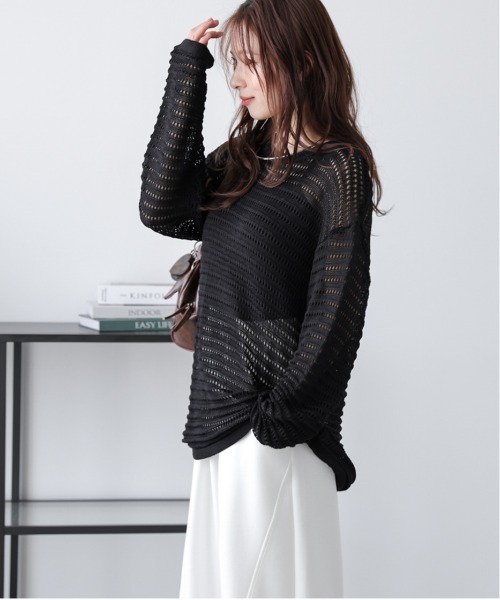 La-gemme(ラジェム)の「メッシュニットプルオーバー(その他トップス・レディース・ブラック/アイボリー/モカ/ピンク・フリー)」の10枚目の写真