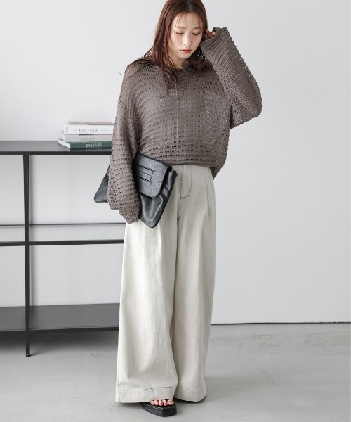 La-gemme(ラジェム)の「メッシュニットプルオーバー(その他トップス・レディース・ブラック/アイボリー/モカ/ピンク・フリー)」の13枚目の写真