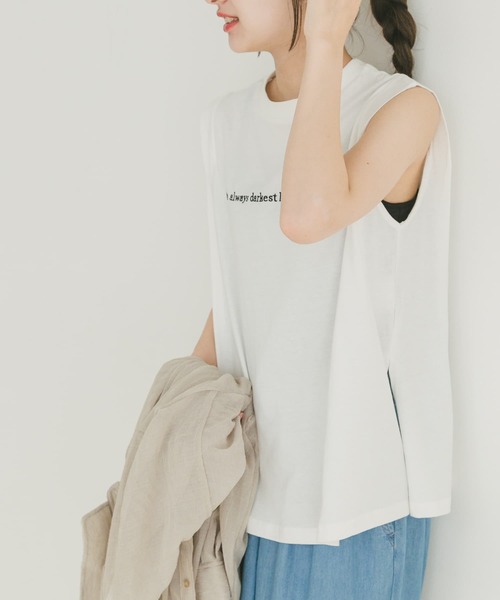 ITEMS URBANRESEARCH（アイテムズ アーバンリサーチ）の「ショルダータックロゴTシャツ（Tシャツ/カットソー・レディース・ライトピンク/チャコールグレー/ホワイト・FREE）」の20枚目の写真