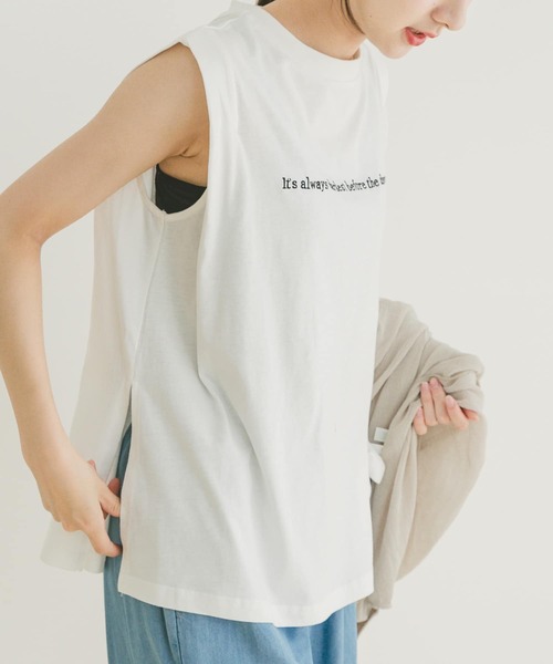 ITEMS URBANRESEARCH（アイテムズ アーバンリサーチ）の「ショルダータックロゴTシャツ（Tシャツ/カットソー・レディース・ライトピンク/チャコールグレー/ホワイト・FREE）」の21枚目の写真