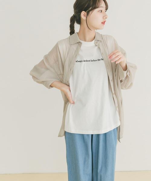 ITEMS URBANRESEARCH(アイテムズ アーバンリサーチ)の「ショルダータックロゴTシャツ(Tシャツ/カットソー・レディース・ライトピンク/チャコールグレー/ホワイト・FREE)」の16枚目の写真