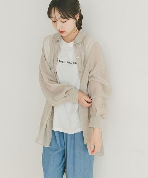 ITEMS URBANRESEARCH(アイテムズ アーバンリサーチ)の「ショルダータックロゴTシャツ(Tシャツ/カットソー・レディース・ライトピンク/チャコールグレー/ホワイト・FREE)」の17枚目の写真