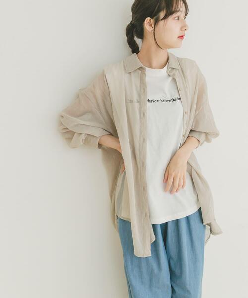 ITEMS URBANRESEARCH(アイテムズ アーバンリサーチ)の「ショルダータックロゴTシャツ(Tシャツ/カットソー・レディース・ライトピンク/チャコールグレー/ホワイト・FREE)」の18枚目の写真