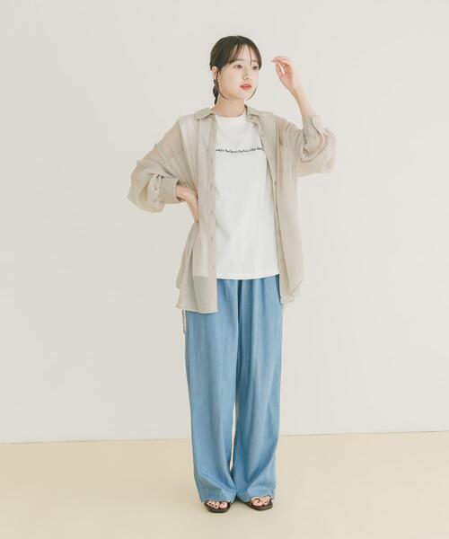 ITEMS URBANRESEARCH(アイテムズ アーバンリサーチ)の「ショルダータックロゴTシャツ(Tシャツ/カットソー・レディース・ライトピンク/チャコールグレー/ホワイト・FREE)」の19枚目の写真