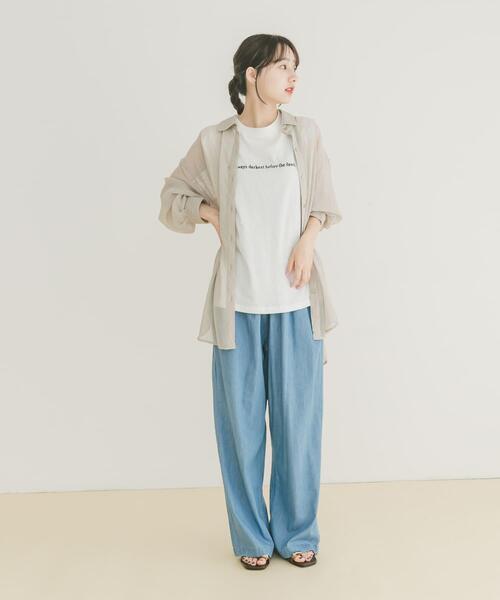 ITEMS URBANRESEARCH(アイテムズ アーバンリサーチ)の「ショルダータックロゴTシャツ(Tシャツ/カットソー・レディース・ライトピンク/チャコールグレー/ホワイト・FREE)」の20枚目の写真
