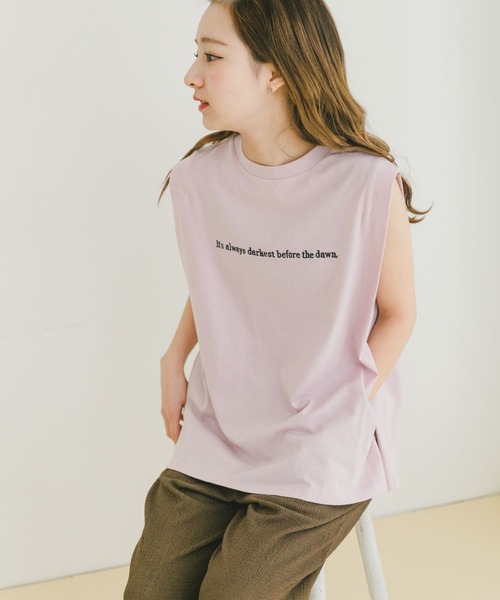 ITEMS URBANRESEARCH（アイテムズ アーバンリサーチ）の「ショルダータックロゴTシャツ（Tシャツ/カットソー・レディース・ライトピンク/チャコールグレー/ホワイト・FREE）」の8枚目の写真