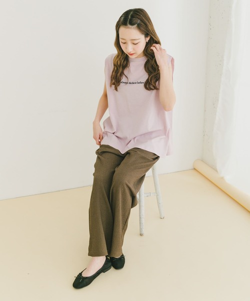 ITEMS URBANRESEARCH（アイテムズ アーバンリサーチ）の「ショルダータックロゴTシャツ（Tシャツ/カットソー・レディース・ライトピンク/チャコールグレー/ホワイト・FREE）」の10枚目の写真