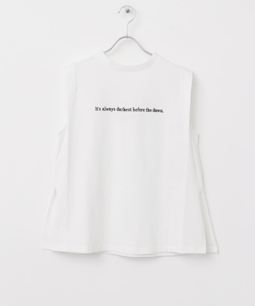 ITEMS URBANRESEARCH（アイテムズ アーバンリサーチ）の「ショルダータックロゴTシャツ（Tシャツ/カットソー・レディース・ライトピンク/チャコールグレー/ホワイト・FREE）」の11枚目の写真