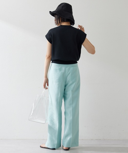 Whim Gazette ハイウエスト　サッカーラップパンツ　未使用訳あり セール】シアーハイウエストパンツ（その他パンツ）｜Whim