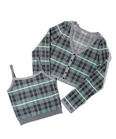 コットン/リネン washer CHECK ノーカラーシャツ コットン/リネン washer CHECK ノーカラーシャツ