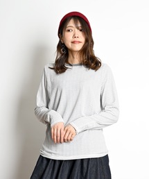 袖ボタン ボーダーカットソー
