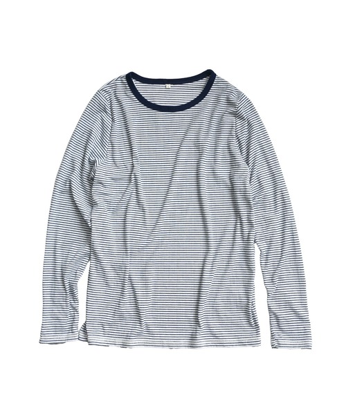 MARAI(マーライ)の「袖ボタン ボーダーカットソー(Tシャツ/カットソー・レディース・グレー/ネイビー/ベージュ/ブラック・L/M)」の19枚目の写真