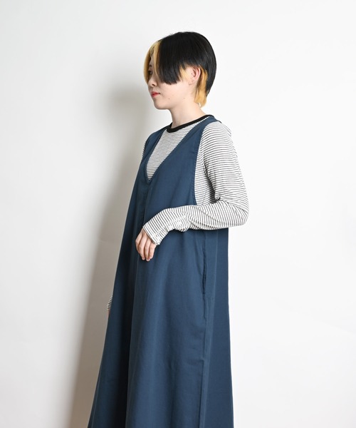 MARAI(マーライ)の「袖ボタン ボーダーカットソー(Tシャツ/カットソー・レディース・グレー/ネイビー/ベージュ/ブラック・L/M)」の11枚目の写真