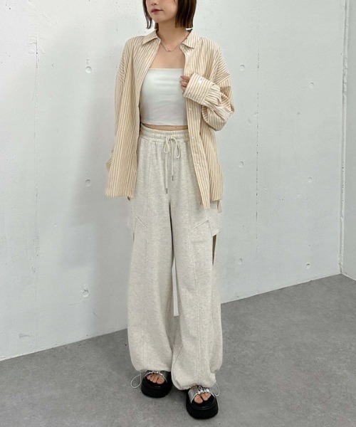 archives（アルシーヴ）の「ストライプミドルシャツ（シャツ/ブラウス・レディース・ブルー/ベージュ/ネイビー・MEDIUM）」の16枚目の写真