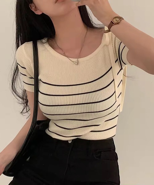 エイミーワンショルダートップス ワンショルダーパールトップス(F WHITE): TOPS
