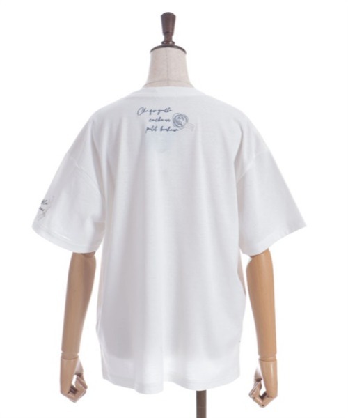 axes femme（アクシーズファム）の「吸水速乾ランダム鈴蘭刺繍Ｔ（Tシャツ/カットソー・レディース・イエロー/ネイビー/ホワイト/グリーン・FREE）」の19枚目の写真