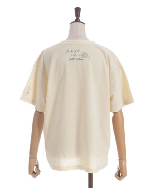 axes femme（アクシーズファム）の「吸水速乾ランダム鈴蘭刺繍Ｔ（Tシャツ/カットソー・レディース・イエロー/ネイビー/ホワイト/グリーン・FREE）」の15枚目の写真