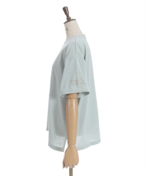 axes femme（アクシーズファム）の「吸水速乾ランダム鈴蘭刺繍Ｔ（Tシャツ/カットソー・レディース・イエロー/ネイビー/ホワイト/グリーン・FREE）」の12枚目の写真