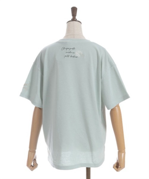 axes femme（アクシーズファム）の「吸水速乾ランダム鈴蘭刺繍Ｔ（Tシャツ/カットソー・レディース・イエロー/ネイビー/ホワイト/グリーン・FREE）」の11枚目の写真