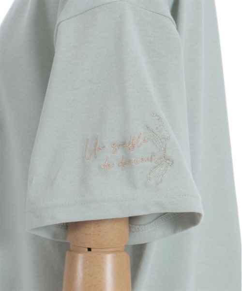 axes femme（アクシーズファム）の「吸水速乾ランダム鈴蘭刺繍Ｔ（Tシャツ/カットソー・レディース・イエロー/ネイビー/ホワイト/グリーン・FREE）」の10枚目の写真