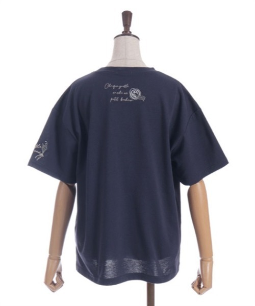 axes femme（アクシーズファム）の「吸水速乾ランダム鈴蘭刺繍Ｔ（Tシャツ/カットソー・レディース・イエロー/ネイビー/ホワイト/グリーン・FREE）」の7枚目の写真