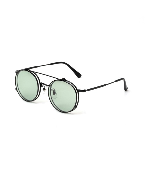 CALEE(キャリー)の「FLIP UP TYPE CIRCLE METAL GLASSES(メガネ・メンズ・ブラック/ブルー/ブラウン/グリーン・FREE)」の1枚目の写真